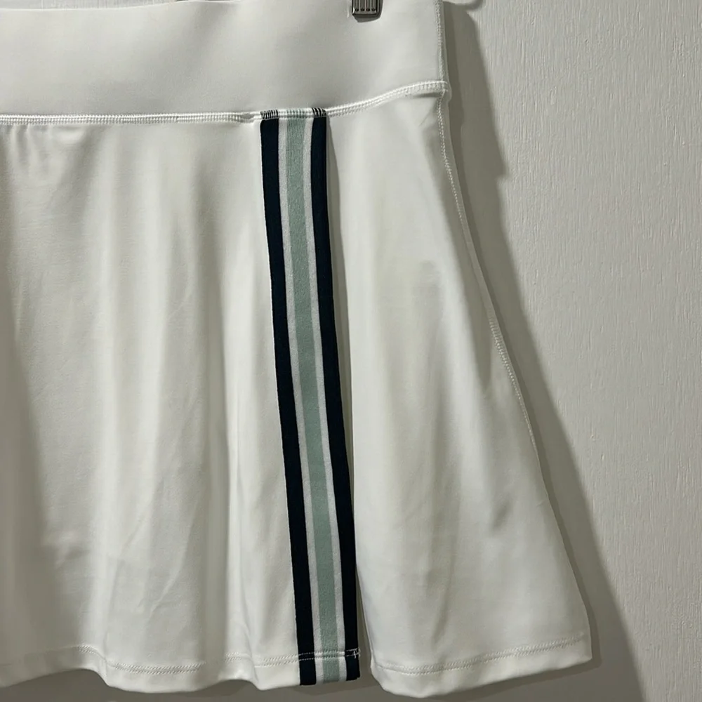 LOU & GREY WOMENS STRIPED LUVSTRETCH OVERLAP SKORT WHITE Sz SMALL - Picture 4 of 12